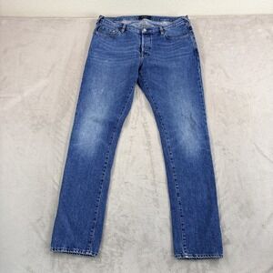 Paul Smith Slim Modern Fit Jeans in Blue Men 36Lx33 Button Fly Designer $228